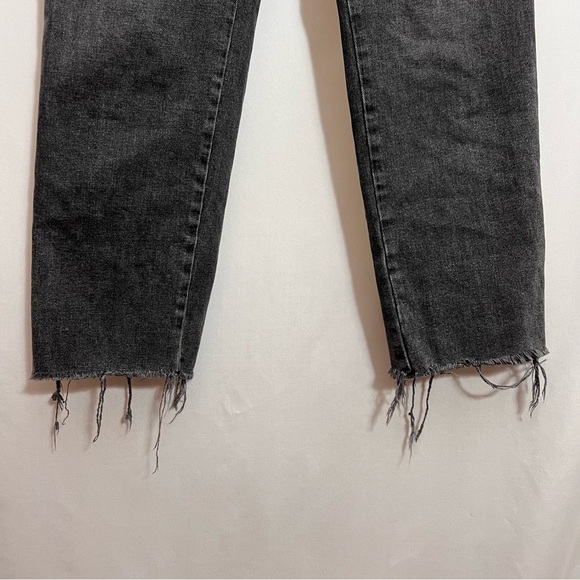Free People Womens Clean girlfriend Straight leg Jens Size 27S Gray Raw Hem fade - Picture 3 of 14